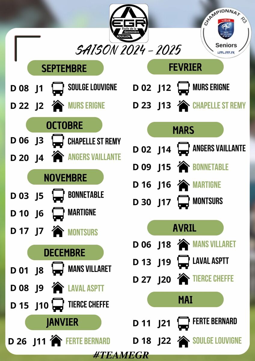 Calendrier Régional 3